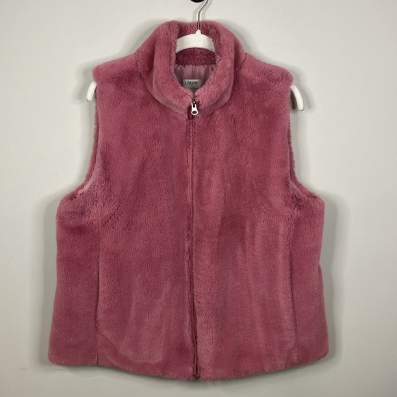 J Crew pink faux fur vest - Picture 3 of 9